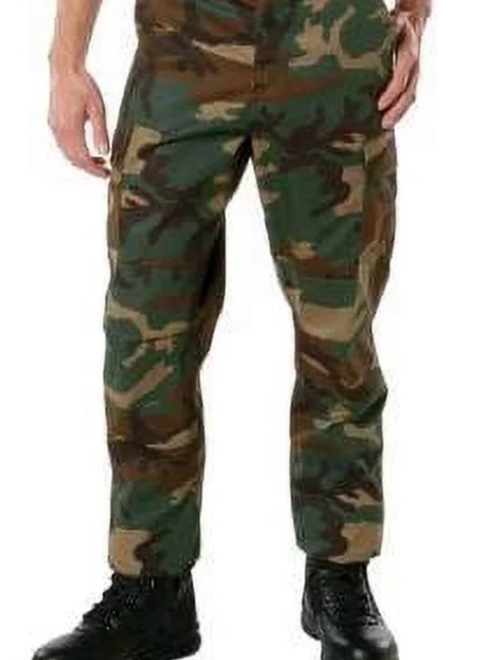 Vintage Woodland Camo Cargo Pants Utility Streetwear Size Large Short